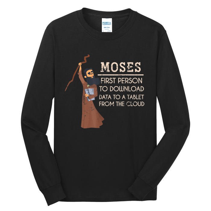 Faith Moses Bible Verse Funny Christian Prayer Tall Long Sleeve T-Shirt