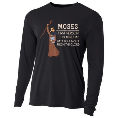 Faith Moses Bible Verse Funny Christian Prayer Cooling Performance Long Sleeve Crew