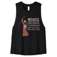 Faith Moses Bible Verse Funny Christian Prayer Women's Racerback Cropped Tank