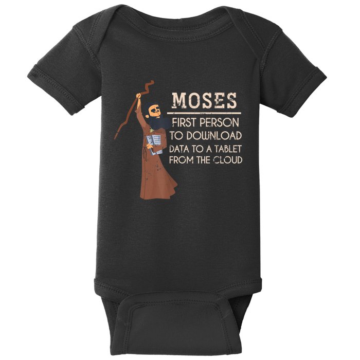 Faith Moses Bible Verse Funny Christian Prayer Baby Bodysuit