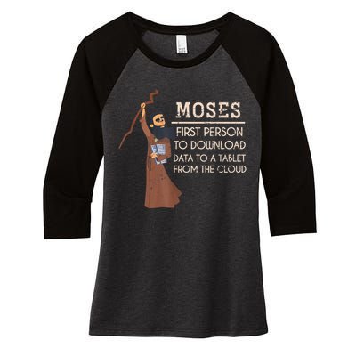 Faith Moses Bible Verse Funny Christian Prayer Women's Tri-Blend 3/4-Sleeve Raglan Shirt