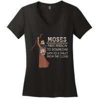 Faith Moses Bible Verse Funny Christian Prayer Women's V-Neck T-Shirt