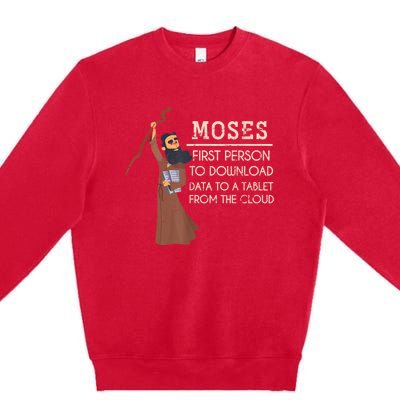 Faith Moses Bible Verse Funny Christian Prayer Premium Crewneck Sweatshirt