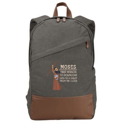 Faith Moses Bible Verse Funny Christian Prayer Cotton Canvas Backpack