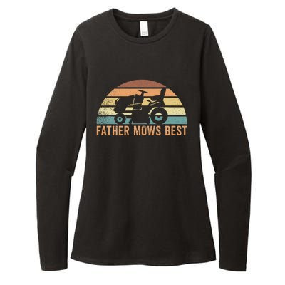 Father Mows Best Lawn Care Dad Mowing Gardener FatherS Day Womens CVC Long Sleeve Shirt