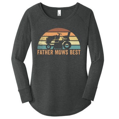 Father Mows Best Lawn Care Dad Mowing Gardener FatherS Day Women's Perfect Tri Tunic Long Sleeve Shirt