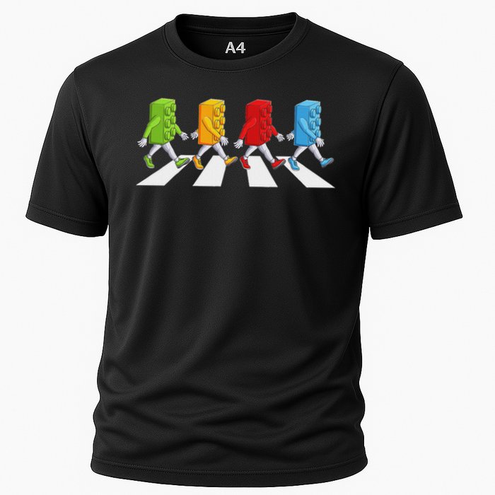 Funny Master Builder Brick Blocks Building Cooling Performance Crew T-Shirt