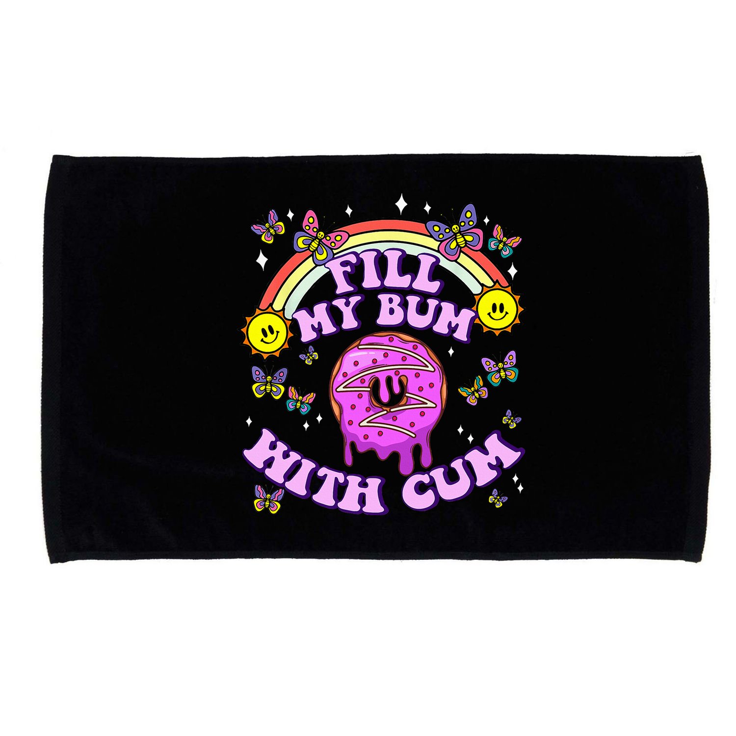 Fill My Bum With Cum Funny Donut Embarrassing Microfiber Hand Towel