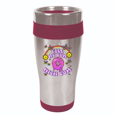 Fill My Bum With Cum Funny Donut Embarrassing 16oz Travel Tumbler