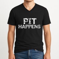 Funny Marching Band Percussion Pit Quote For Pit Happens V-Neck T-Shirt