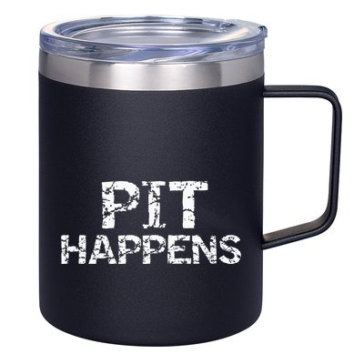 Funny Marching Band Percussion Pit Quote For Pit Happens 12oz Stainless Steel Coffee Mug