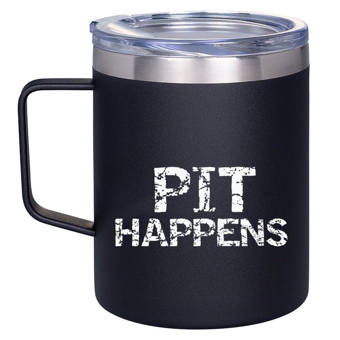 Funny Marching Band Percussion Pit Quote For Pit Happens 12oz Stainless Steel Coffee Mug