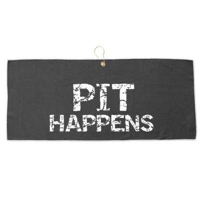 Funny Marching Band Percussion Pit Quote For Pit Happens Large Microfiber Waffle Golf Towel
