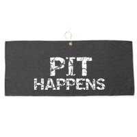 Funny Marching Band Percussion Pit Quote For Pit Happens Large Microfiber Waffle Golf Towel
