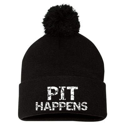 Funny Marching Band Percussion Pit Quote For Pit Happens Pom Pom 12in Knit Beanie