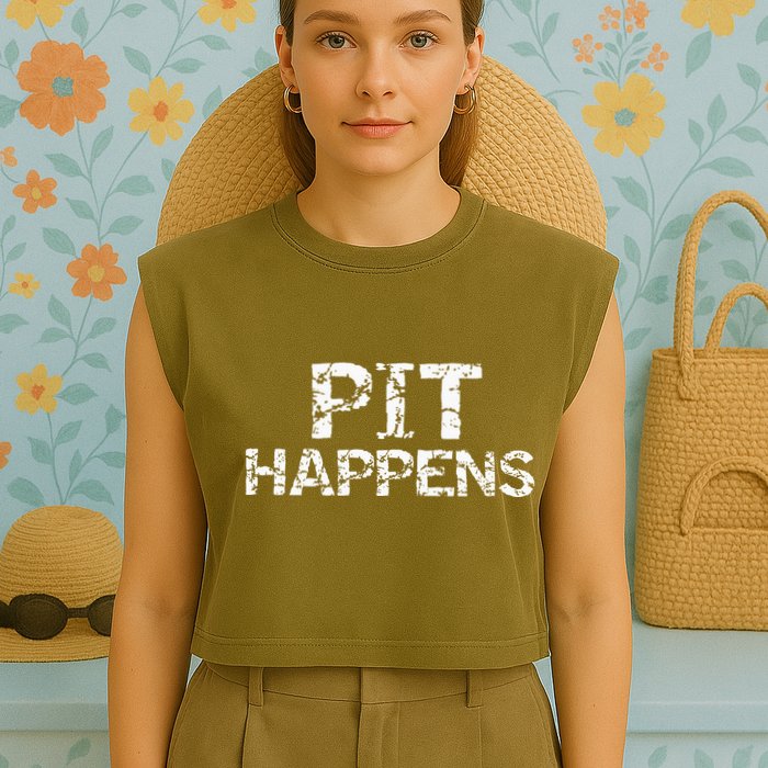 Funny Marching Band Percussion Pit Quote For Pit Happens Garment-Dyed Women's Muscle Tee