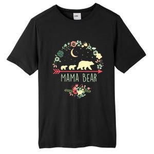 Floral Mama Bear With 2 Cubs Gift Tall Fusion ChromaSoft Performance T-Shirt