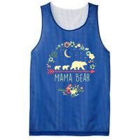 Floral Mama Bear With 2 Cubs Gift Mesh Reversible Basketball Jersey Tank