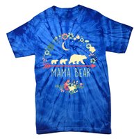 Floral Mama Bear With 2 Cubs Gift Tie-Dye T-Shirt