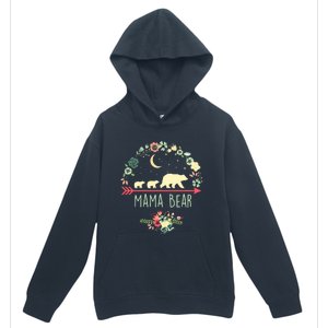 Floral Mama Bear With 2 Cubs Gift Urban Pullover Hoodie