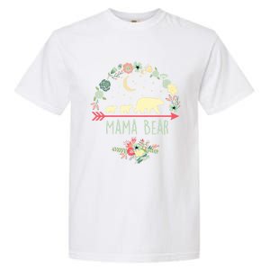 Floral Mama Bear With 2 Cubs Gift Garment-Dyed Heavyweight T-Shirt