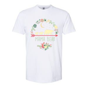 Floral Mama Bear With 2 Cubs Gift Softstyle CVC T-Shirt