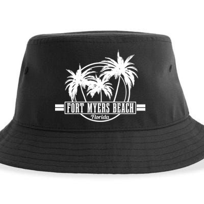 Fort Myers Beach Vintage Florida Surfer Gift Sustainable Bucket Hat