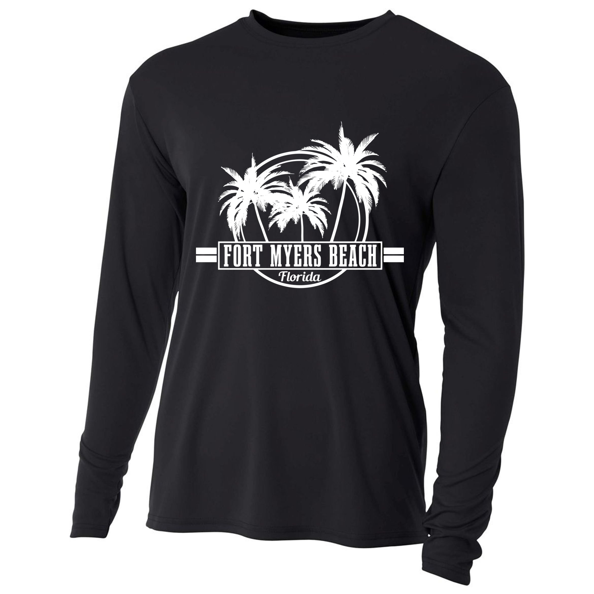 Fort Myers Beach Vintage Florida Surfer Gift Cooling Performance Long Sleeve Crew