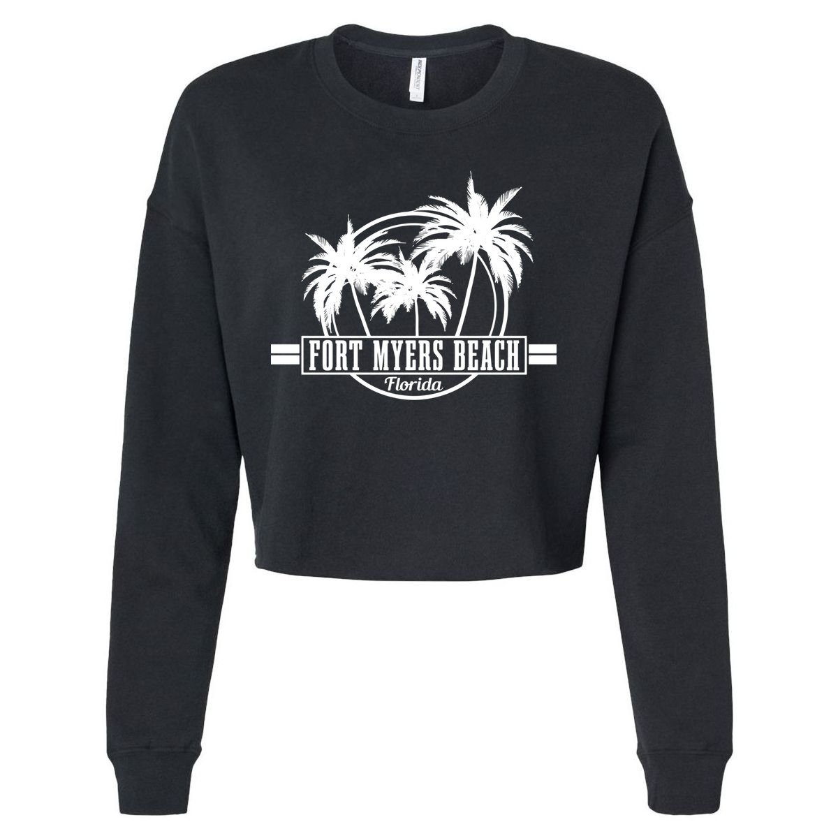 Fort Myers Beach Vintage Florida Surfer Gift Cropped Pullover Crew
