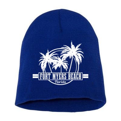 Fort Myers Beach Vintage Florida Surfer Gift Short Acrylic Beanie
