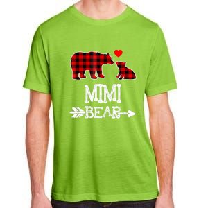 Funny Mimi Bear Red Buffalo Plaid Grandma Bear Christmas Pajama Adult ChromaSoft Performance T-Shirt