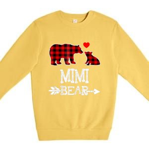 Funny Mimi Bear Red Buffalo Plaid Grandma Bear Christmas Pajama Premium Crewneck Sweatshirt