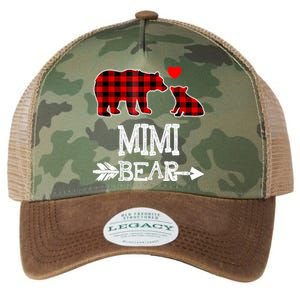 Funny Mimi Bear Red Buffalo Plaid Grandma Bear Christmas Pajama Legacy Tie Dye Trucker Hat