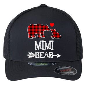 Funny Mimi Bear Red Buffalo Plaid Grandma Bear Christmas Pajama Flexfit Unipanel Trucker Cap