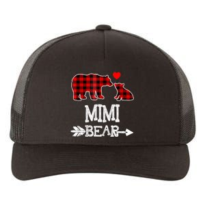 Funny Mimi Bear Red Buffalo Plaid Grandma Bear Christmas Pajama Yupoong Adult 5-Panel Trucker Hat