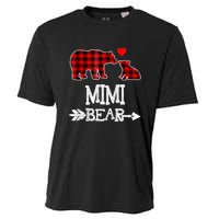 Funny Mimi Bear Red Buffalo Plaid Grandma Bear Christmas Pajama Cooling Performance Crew T-Shirt