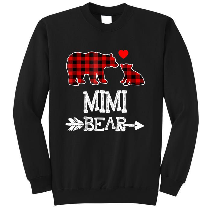 Funny Mimi Bear Red Buffalo Plaid Grandma Bear Christmas Pajama Sweatshirt