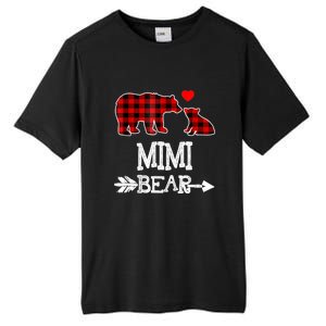 Funny Mimi Bear Red Buffalo Plaid Grandma Bear Christmas Pajama Tall Fusion ChromaSoft Performance T-Shirt