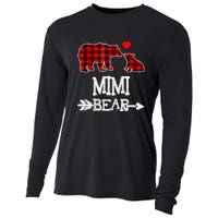 Funny Mimi Bear Red Buffalo Plaid Grandma Bear Christmas Pajama Cooling Performance Long Sleeve Crew