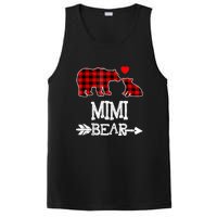 Funny Mimi Bear Red Buffalo Plaid Grandma Bear Christmas Pajama PosiCharge Competitor Tank