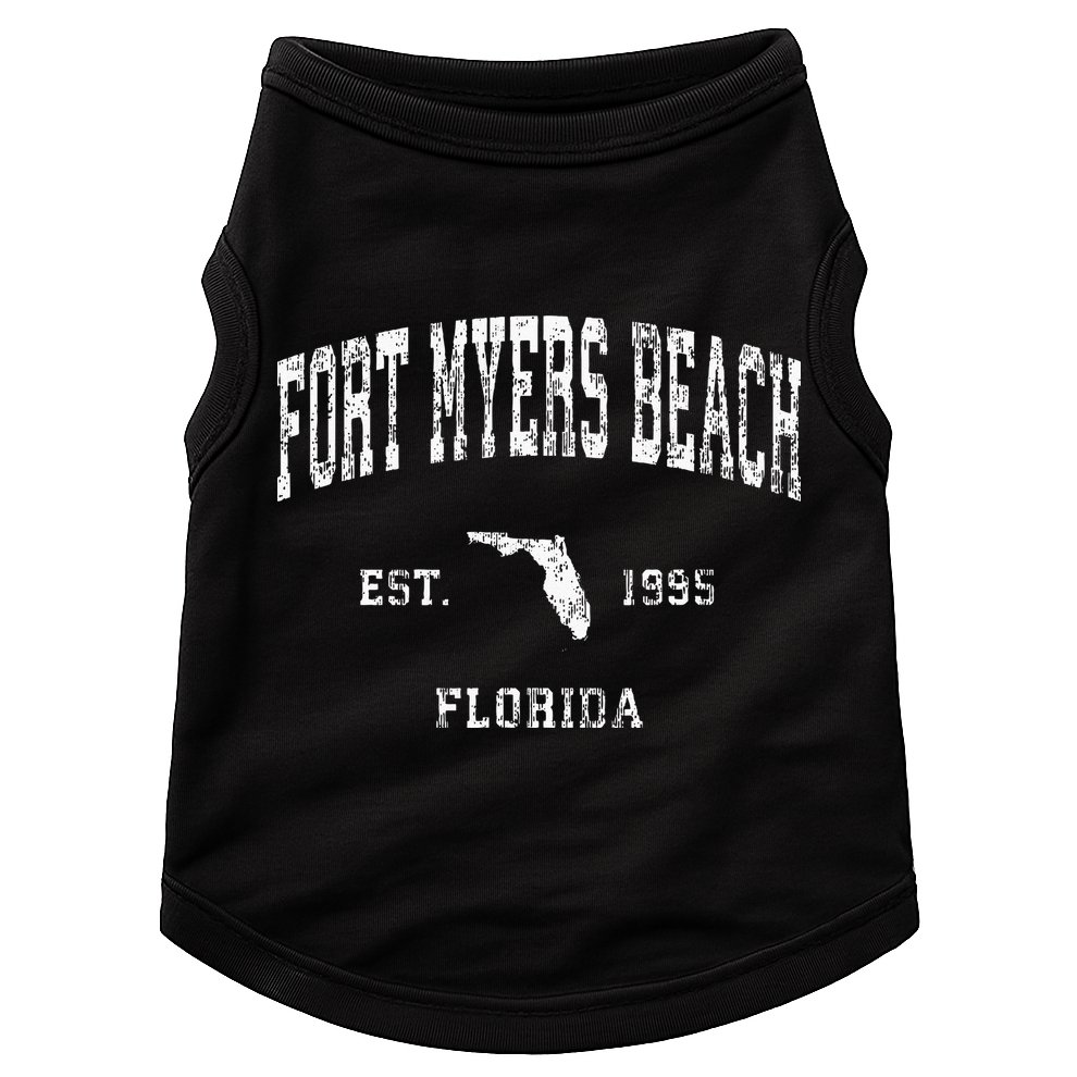 Fort Myers Beach Florida FL Vintage Athletic Sports Doggie Tank