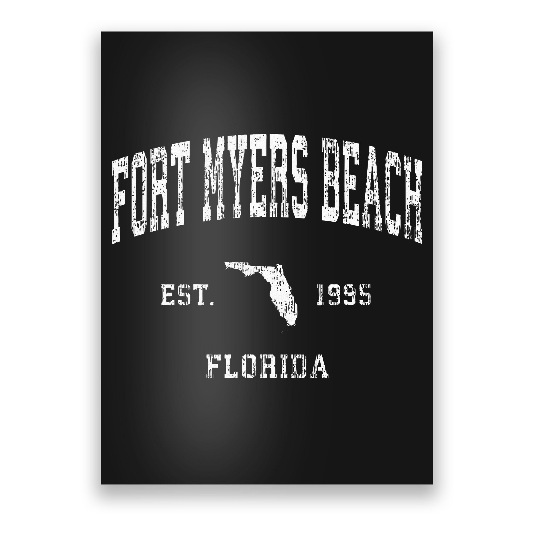 Fort Myers Beach Florida FL Vintage Athletic Sports Poster
