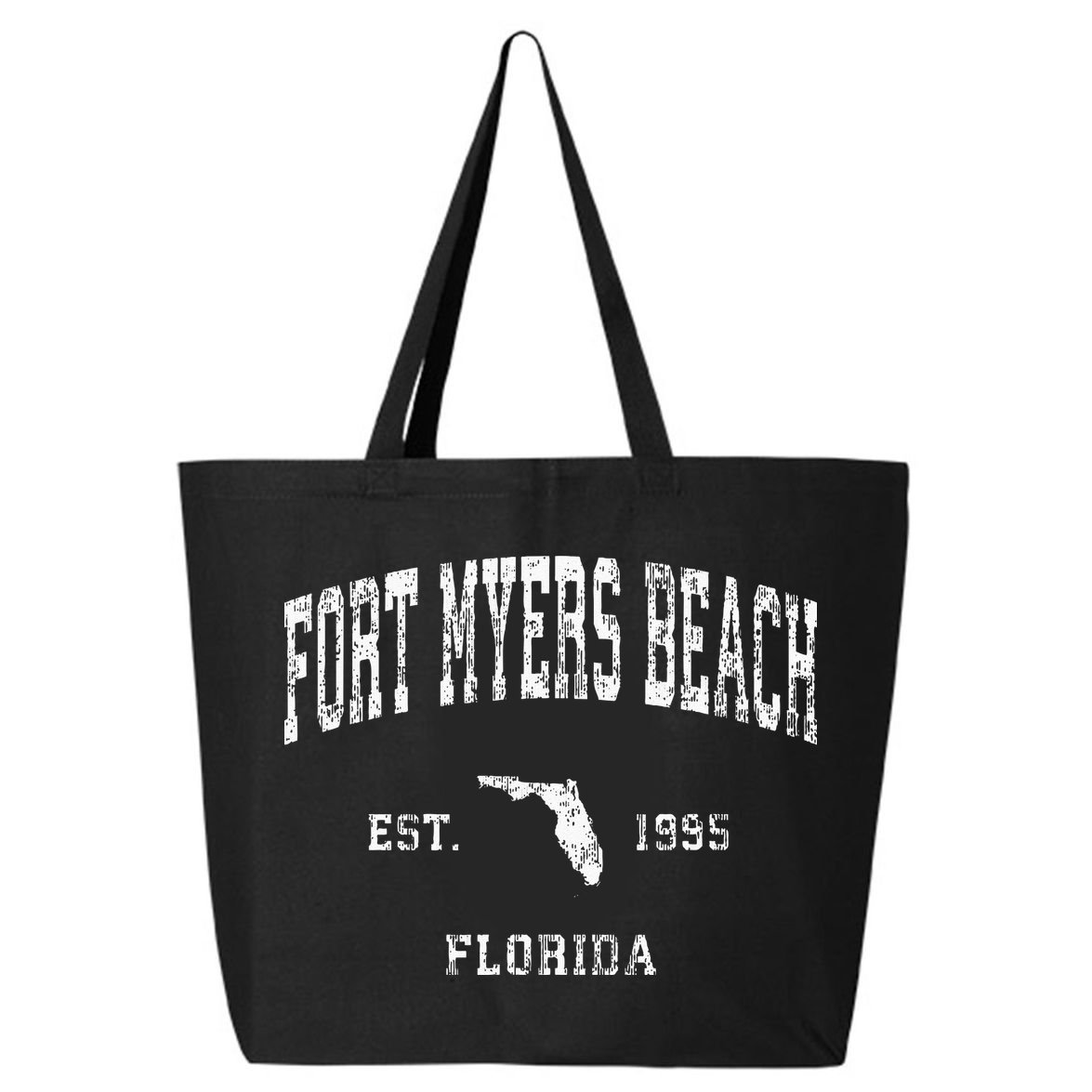 Fort Myers Beach Florida FL Vintage Athletic Sports 25L Jumbo Tote