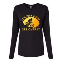 Funny Mountain Biking Trail Mountain Bike Womens Cotton Relaxed Long Sleeve T-Shirt