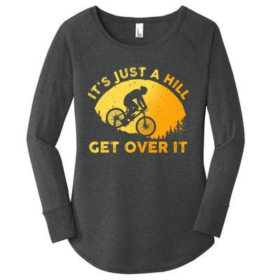 Funny Mountain Biking Trail Mountain Bike Women's Perfect Tri Tunic Long Sleeve Shirt