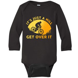 Funny Mountain Biking Trail Mountain Bike Baby Long Sleeve Bodysuit