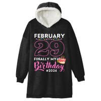 Finally My Birthday Leap Day Laughter for Leap Year 2024 Hooded Wearable Blanket