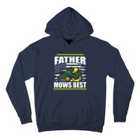 Father Mows Best Funny Lawn Mower American Flag Fathers Day Hoodie