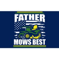 Father Mows Best Funny Lawn Mower American Flag Fathers Day Bumper Sticker