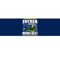 Father Mows Best Funny Lawn Mower American Flag Fathers Day Bumper Sticker